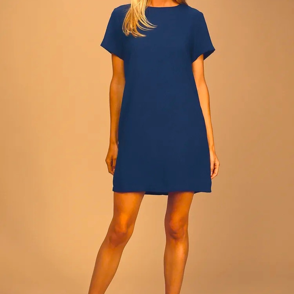 Shift and Shout Navy Blue Shift Dress